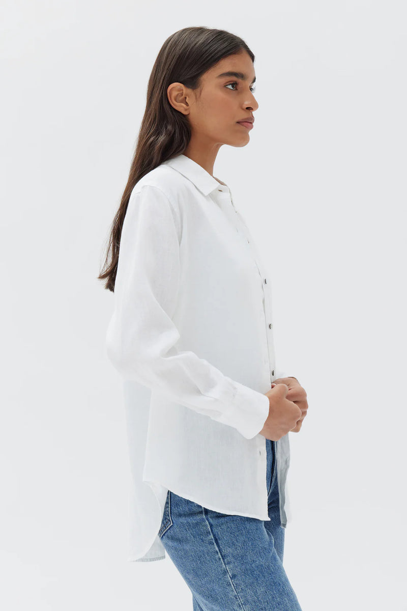 Xander Linen Top - White