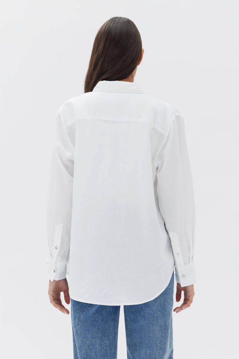 Xander Linen Top - White