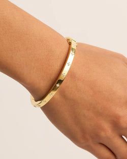 Live in light hinged bracelet- gold