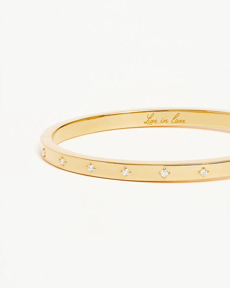 Live in light hinged bracelet- gold