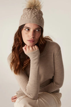 Merino beanie- Pebble