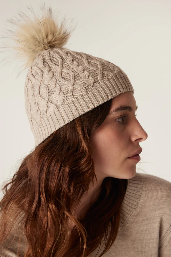 Merino beanie- Pebble