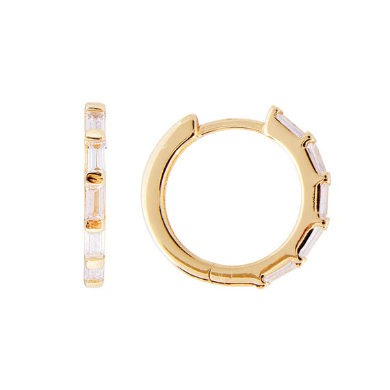 Crystal Baguette Midi Hoops