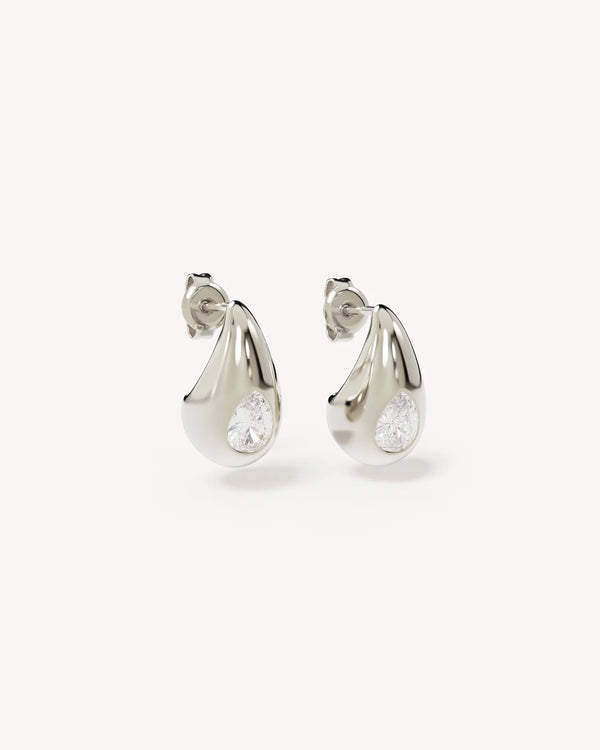 Dewdrop small earrings- silver
