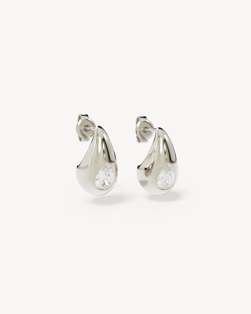 Dewdrop small earrings- silver