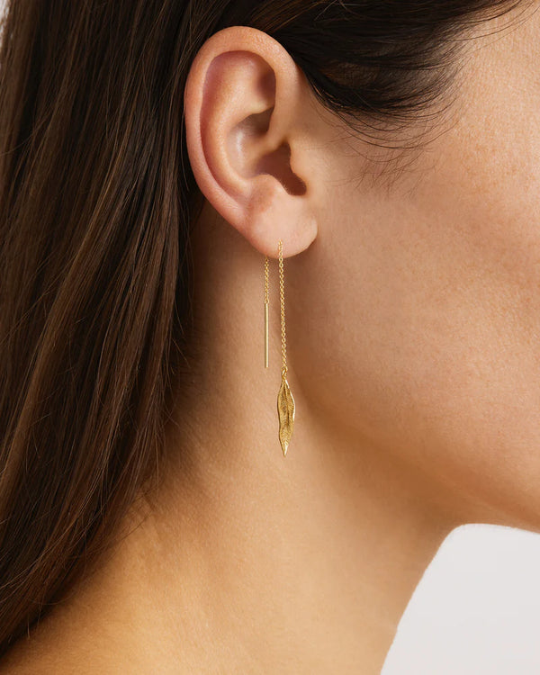 Awaken thread earrings- gold