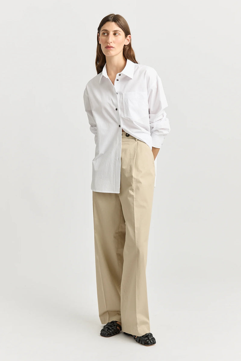 Relaxed cotton shirt- white