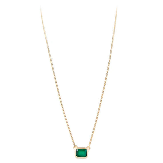 Fairley- Green agate deco necklace