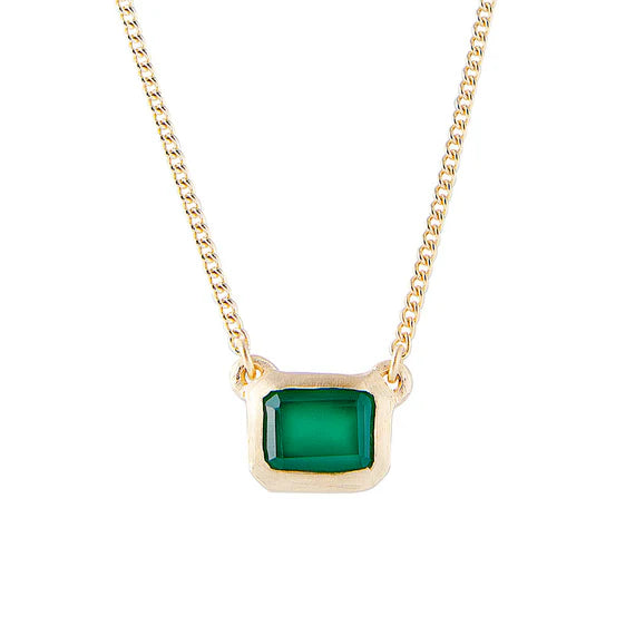 Fairley- Green agate deco necklace