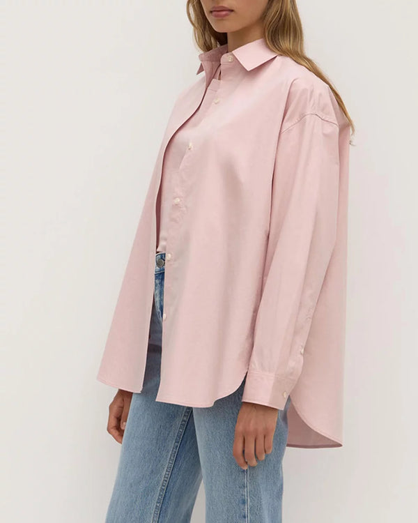 Marigold poplin shirt-frosted rose