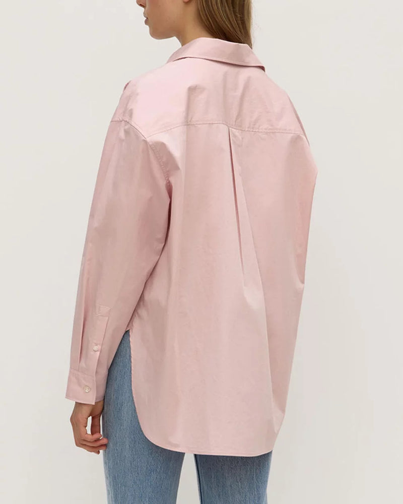Marigold poplin shirt-frosted rose