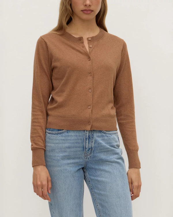 Semra cotton cashmere cardi- fawn