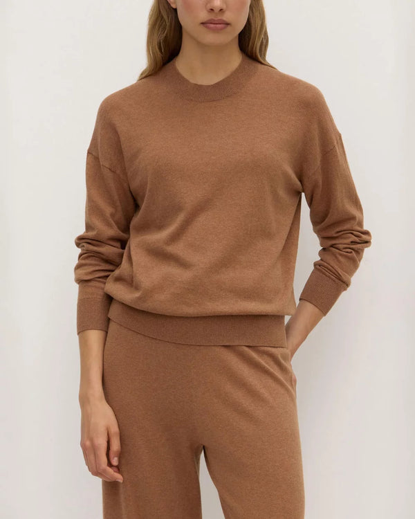 Cotton cashmere sweater-fawn