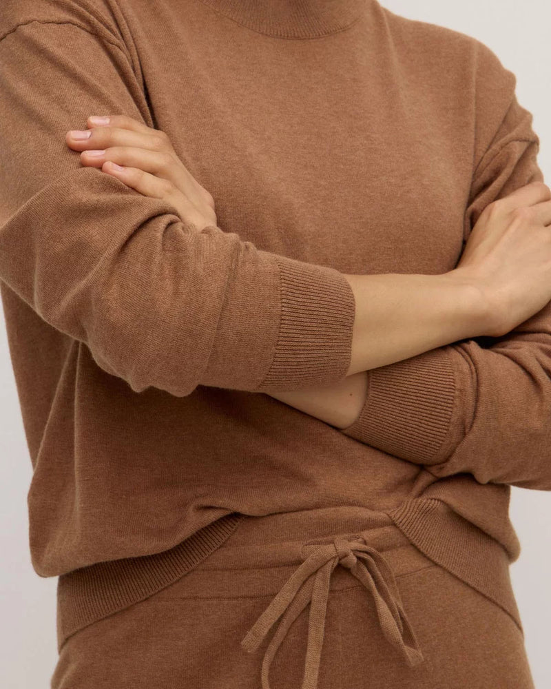 Cotton cashmere sweater-fawn