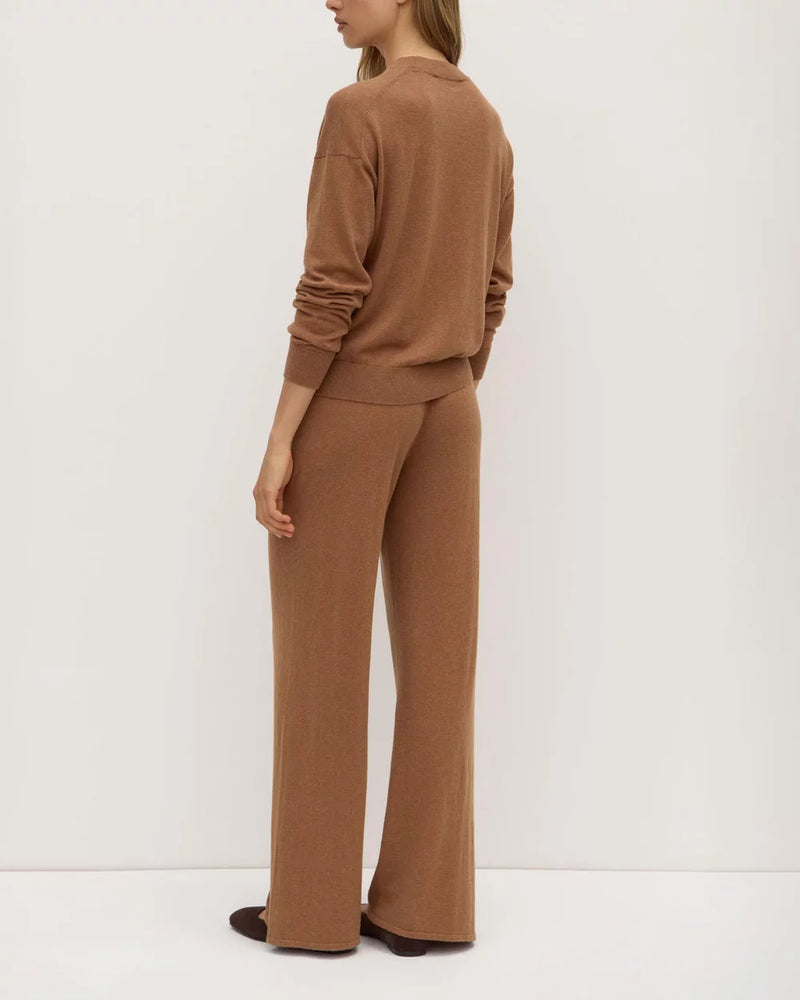 Cotton cashmere sweater-fawn