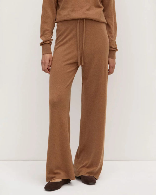 Cotton cashmere lounge pant-fawn
