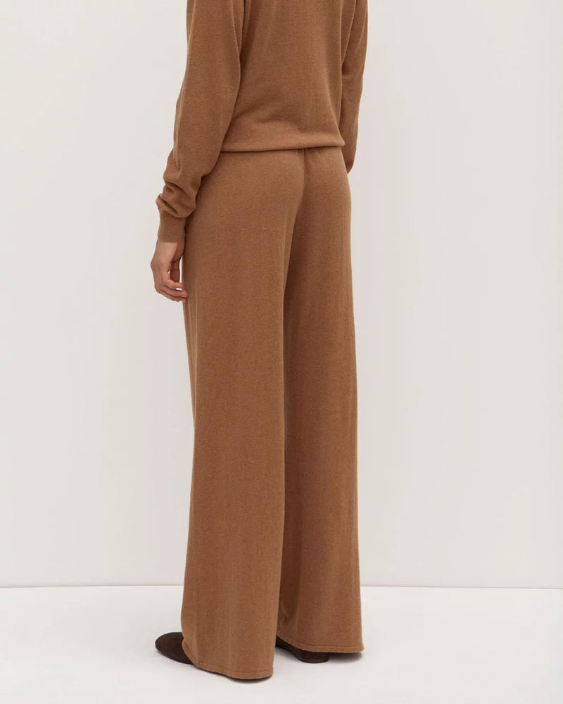 Cotton cashmere lounge pant-fawn