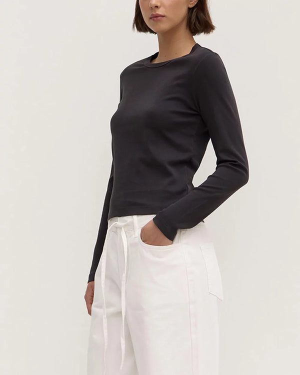 Lyla long sleeve tee- washblk