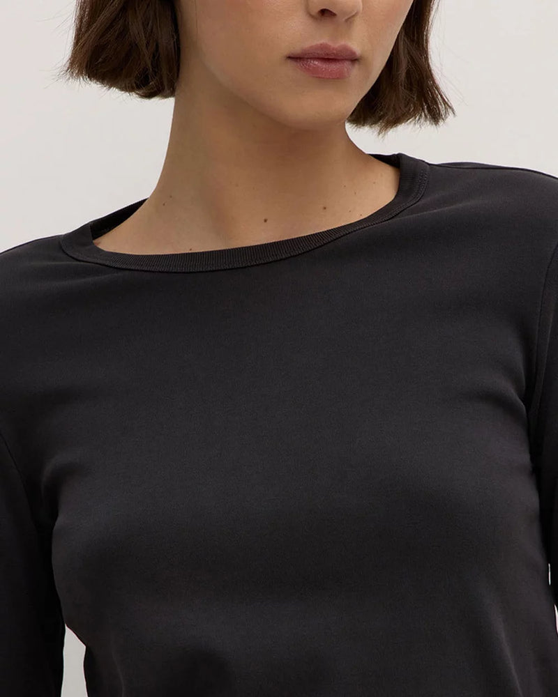 Lyla long sleeve tee- washblk