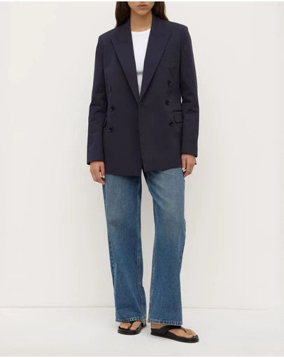 Ellen double breasted blazer-true navy