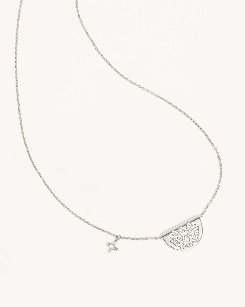 Live in light lotus necklace- silver