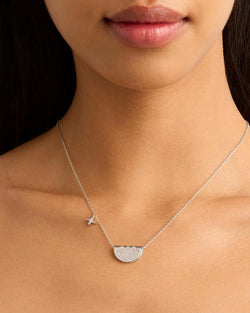 Live in light lotus necklace- silver