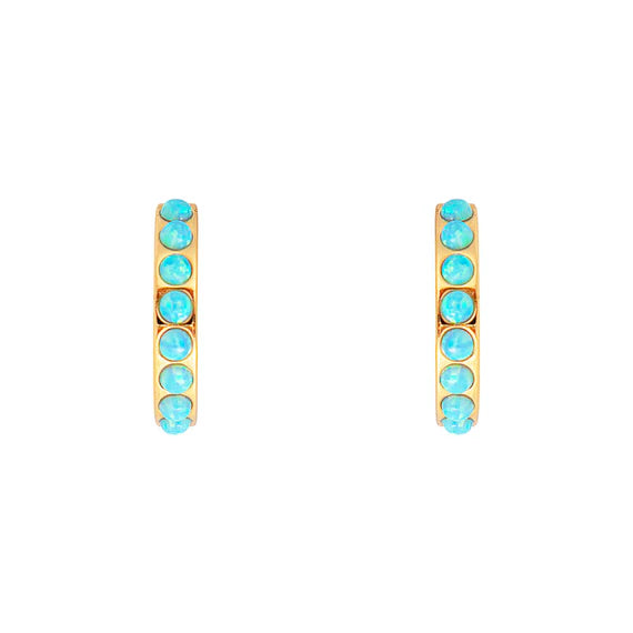 Blue Opal Crystal Midi Hoops