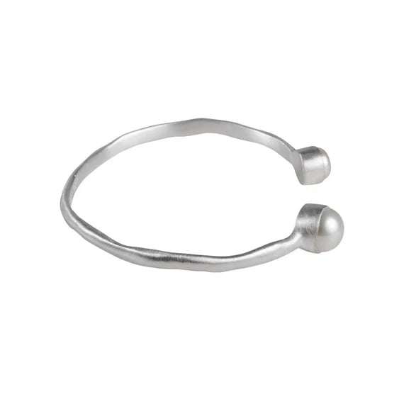 Double pearl cuff- silver