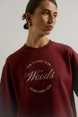 Club woods sweater- deep red