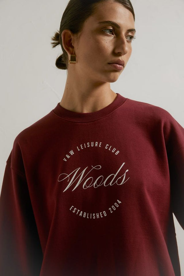 Club woods sweater- deep red