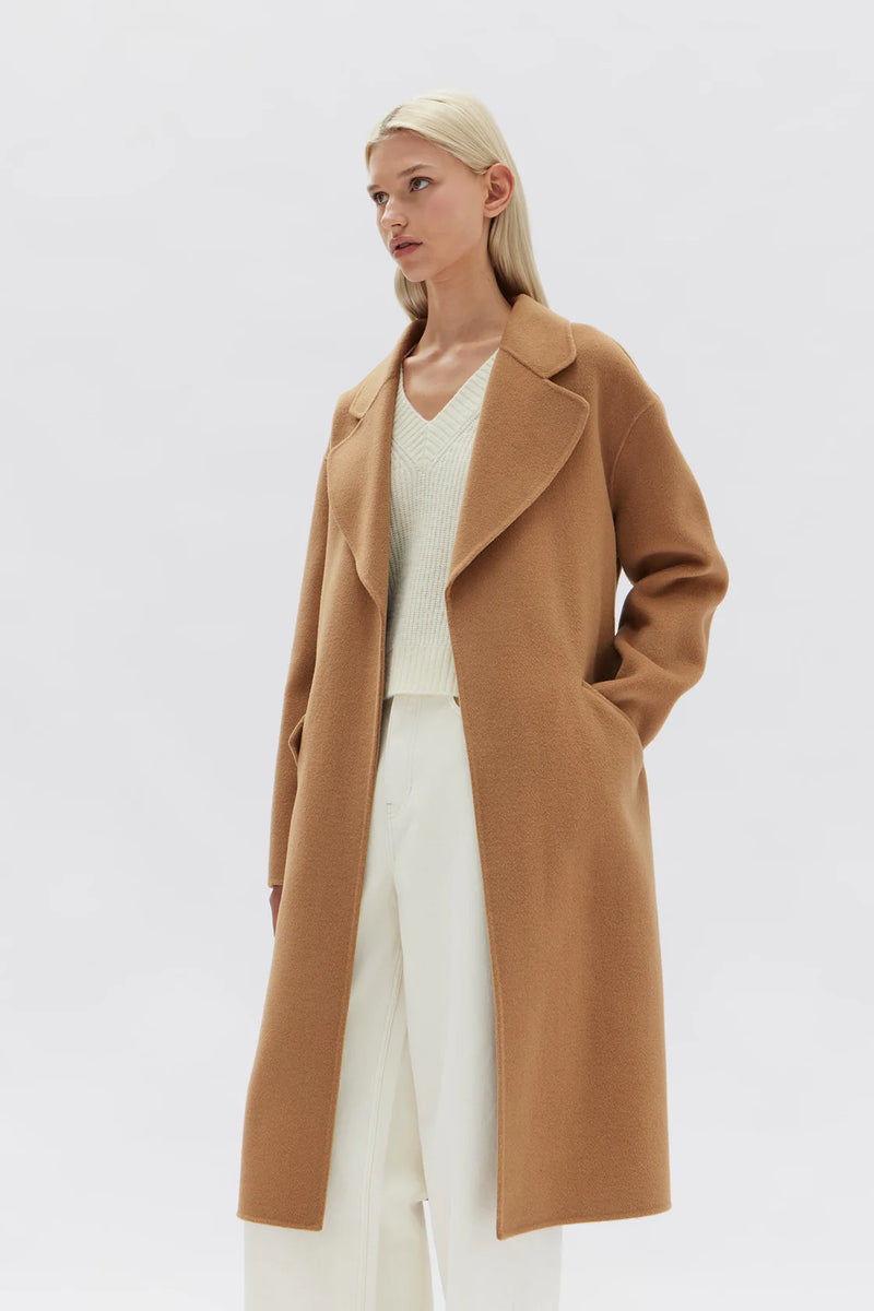 Sadie Single Breasted Wool Coat- Camel