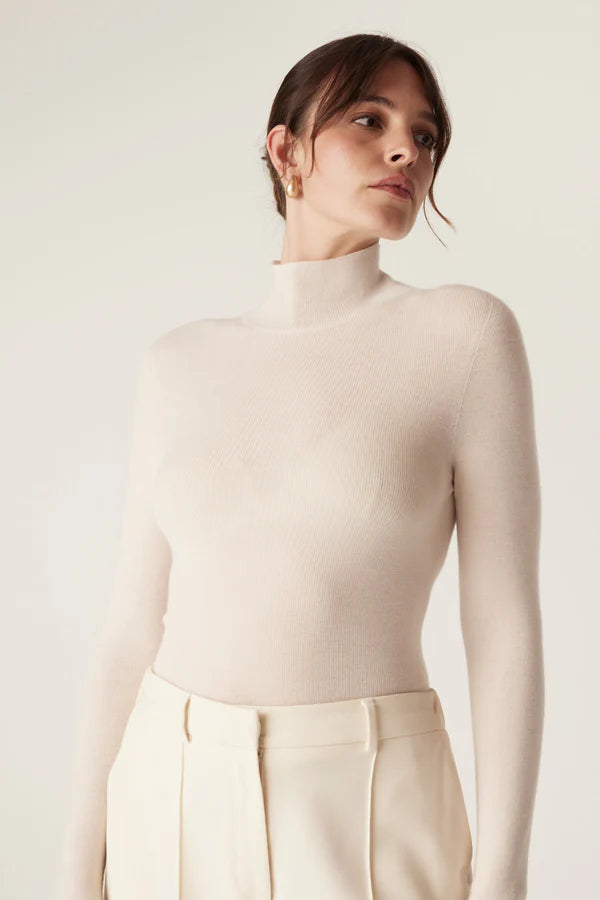 Superfine Merino Turtle Neck - Ecru